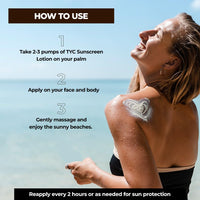 TYC - TRUST YOUR CHOICE Sunscreen Spf 60++++ Face And Body Lotion, With Coconut Oil And Niacinamide, No White Cast And Sand Proof, Hydrating Ayurvedic And Natural, For All Skin Types (200 Ml)