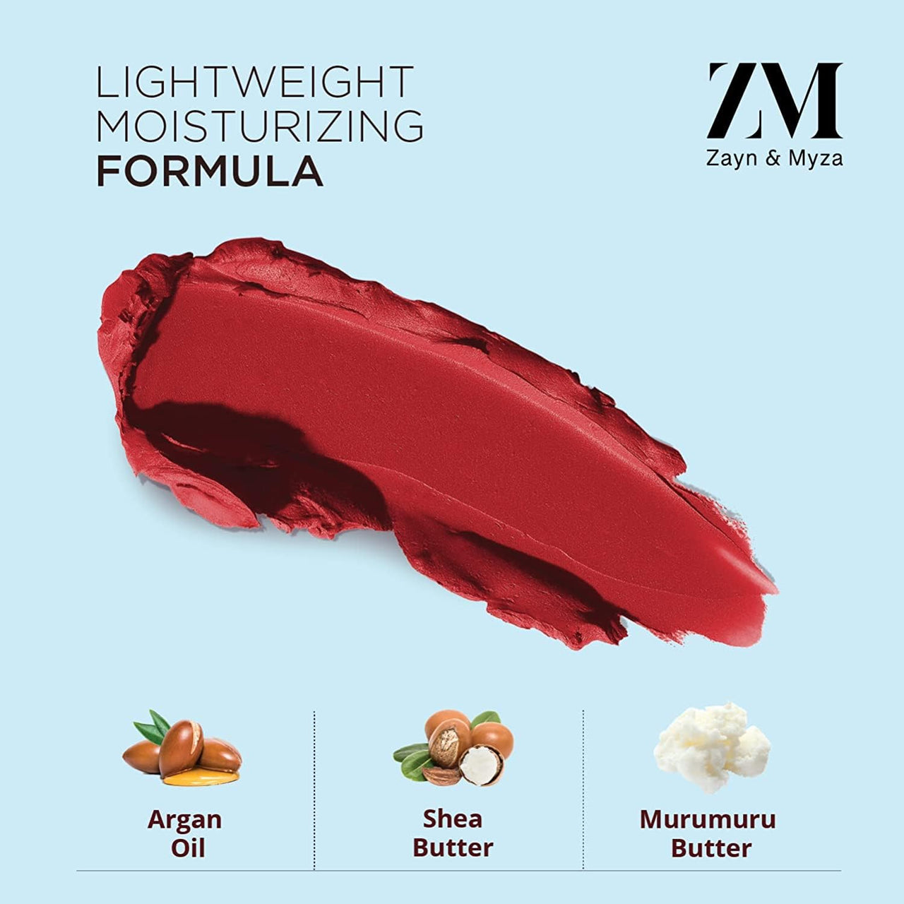ZM Zayn & Myza Rich Matte Lipstick | Smooth and Light Weight | Intense Color in one Swipe | High Pigmentation Bullet Lip Stick Enriched with Argan oil, Murumuru and Shea Butter (4.2 gm, Savage)