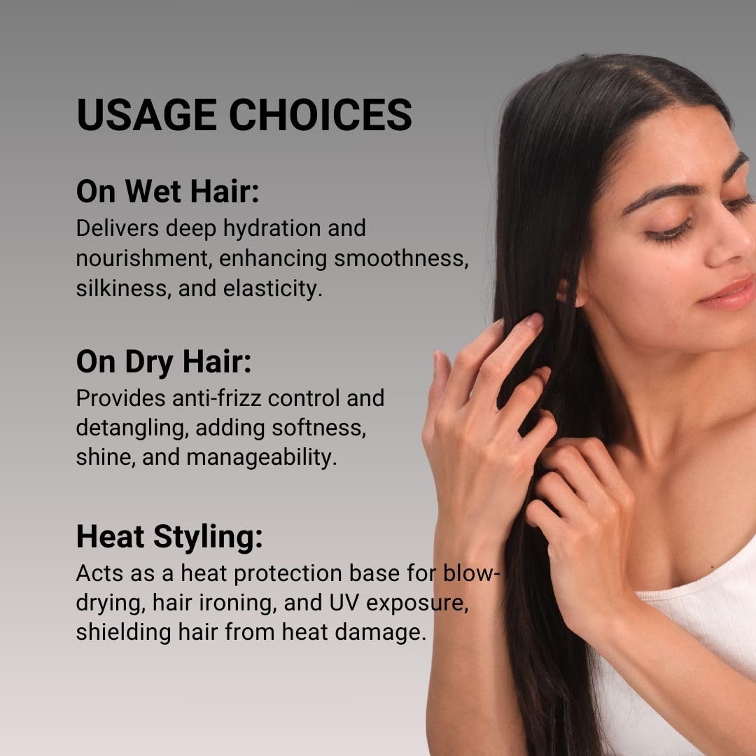 Yapidra Anti-Frizz Hair Serum with SPF 30 | Smoothens, Controls Frizz & Protects from UV | Lightweight Frizz Control Complex for Silky, Shiny Hair | Suitable for All Hair Types (30ml)