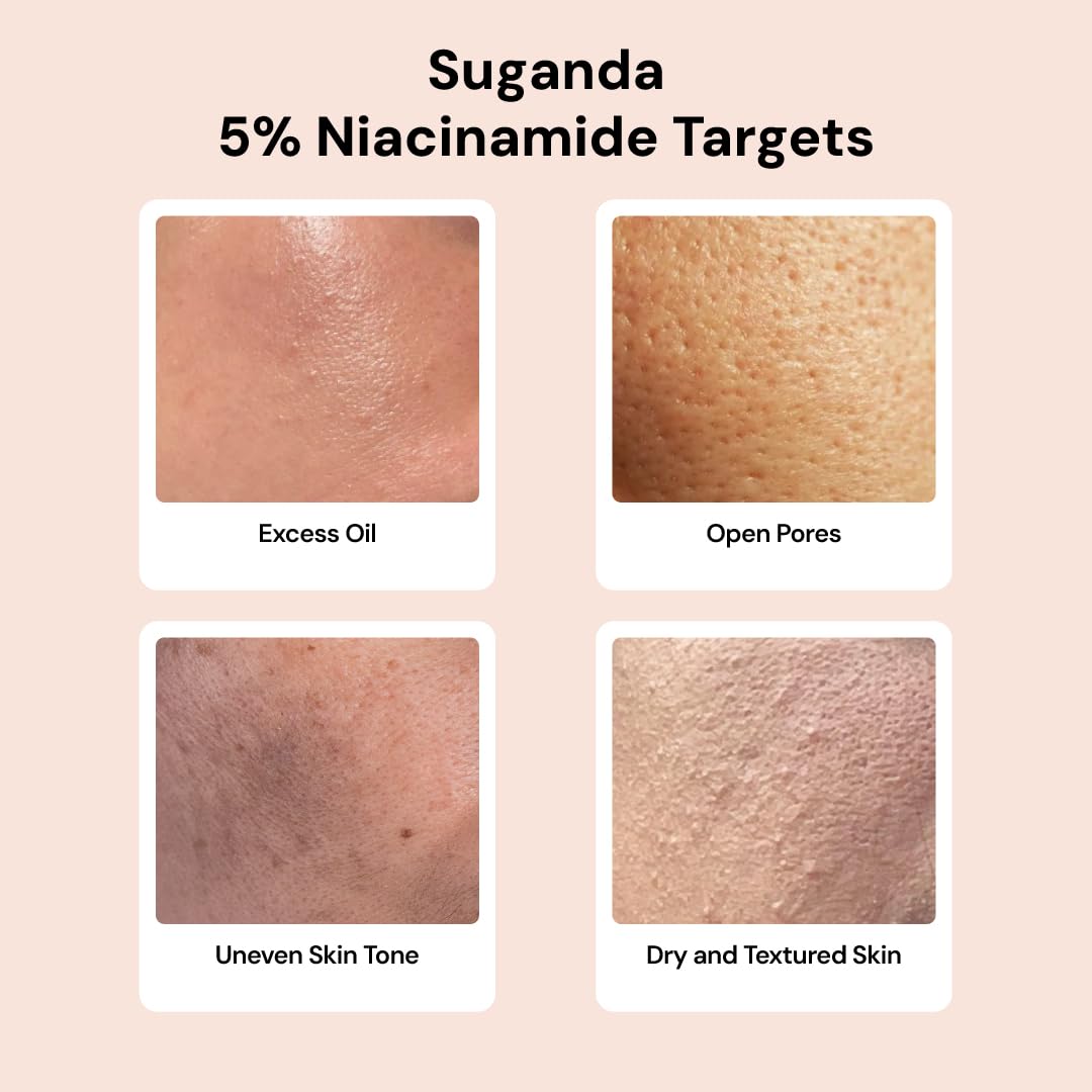 SUGANDA SKINCARE 10% Niacinamide Serum With Hyaluronic Acid And Centella, For Oily Skin And Open Pores, Acne And Dark Spots, Face Serum For Dry Skin, All Skin Types, Men & Women, 30Ml, Cruelty Free
