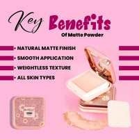 Shryoan All Day Matte 2 In 1 Oil Control Compact Face Powder| Infused with SPF 15 PA++, Hides Imperfections, Blends Effectively, Matte Finish With Soft & Silky texture and Pressed Powder for All Skin Types (25g) (SH03)