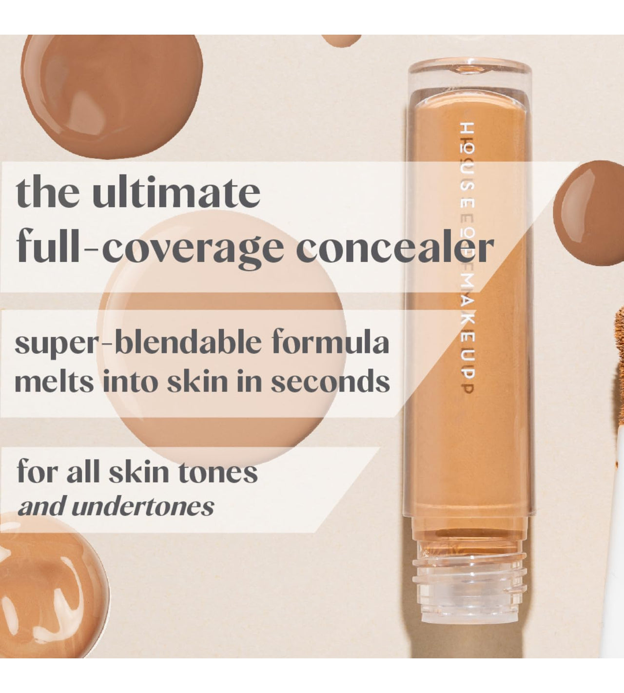 House Of Makeup Matte Concealer for Dark Circles, Pigmentation | Non-Crease, Non-Cakey | Long Wear, Waterproof, Sweat-proof | Full Coverage Concealer for Oily Skin | For Face Makeup | 6 ML (L01- Light Skin Tone)