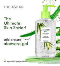 THE LOVE CO. Aloe Vera Gel - 250ml | Refreshing Hydration & Soothing Formula | Natural Moisturizer for Face and Body | Suitable for All Skin Types