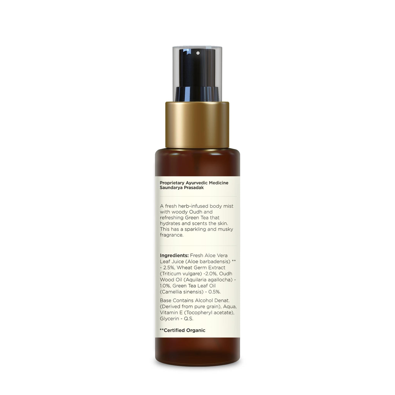 Forest Essentials Body Mist Oudh & Green Tea, Long Lasting & Intense Perfume Spray For Unisex, 50ml