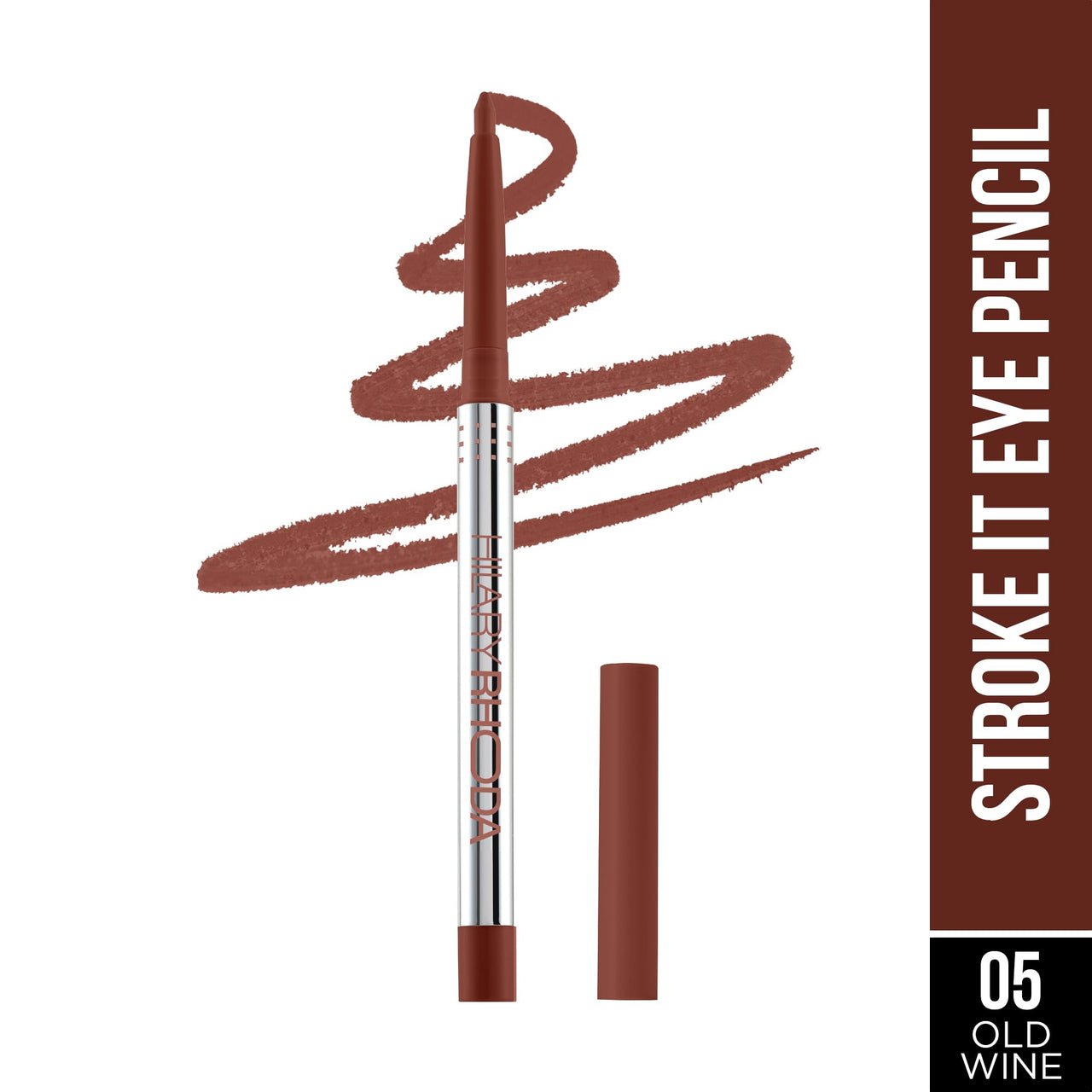Hilary Rhoda Stroke It Eye Pencil | Coloured Eyeliner and Kajal Pencil | Easy Glide & Quick-Drying Formula | Matte Finish | Built-in Sharpener | 0.26g (Old Wine | Shade 05)