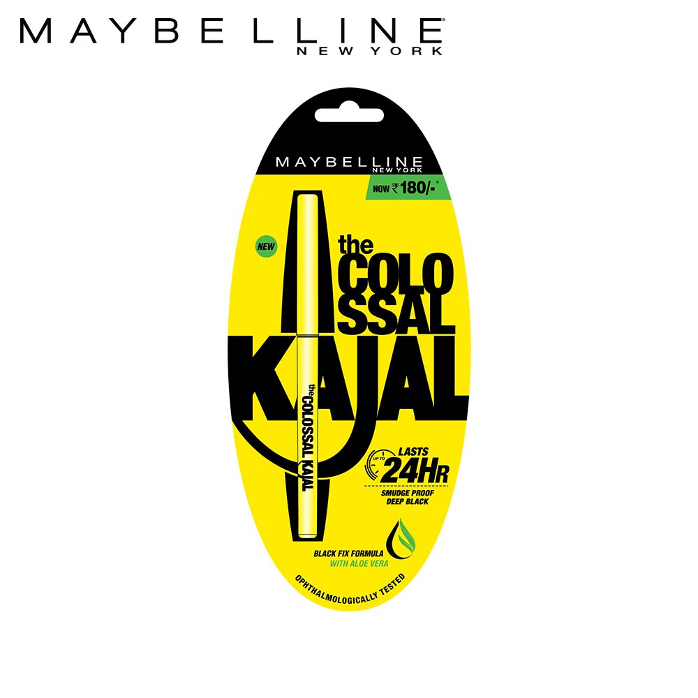 Maybelline New York Colossal Matte Pencil Kajal, Black, 0.35g And New York Hypercurl Mascara Washable, Black, 9.2ml