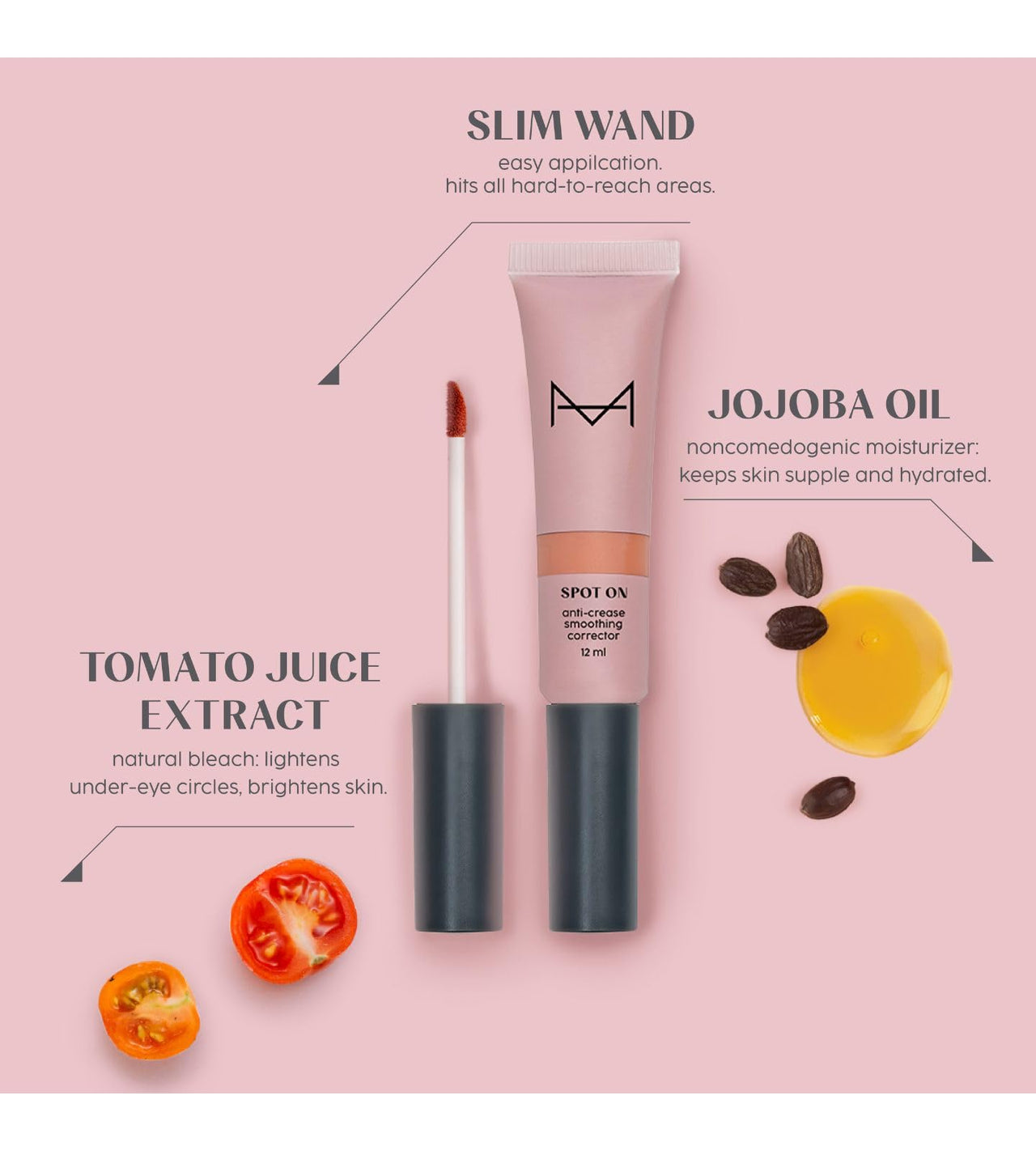 HOUSE OF MAKEUP Peach Colour Corrector For Face Makeup|Crease-Free|Hydrating Pro Concealer/Colour Corrector For Dark Circles|Eye Underside & Inside Concealer|All Skin Type|12 Ml, Full, Matte, Cream