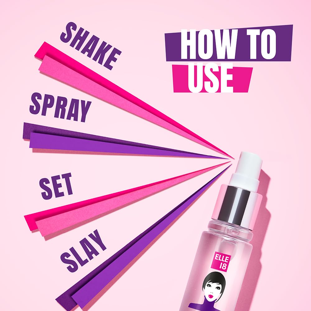 ELLE 18 SOOO SET Setting Spray, Seamless finish, Long Lasting & Hydrating makeup fixer, Light-weight and Non-sticky, Infused with Niacinamide | 60ml
