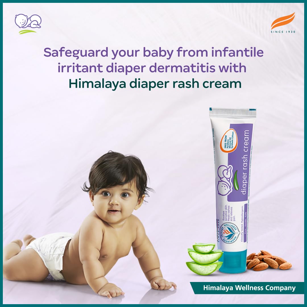 Himalaya Baby Diaper Rash Cream (100g) | Relieves Rashes, reduces Redness & Irritation | With Aloe Vera, Yashad Bhasma, Almond Oil