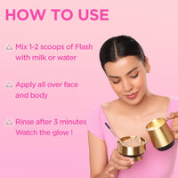 Light Up Flash Face&Body Brightening Ubtan-3 Minute Facial,Goat'S Milk,Marigold,Hibiscus,Rose,Guava&Vitamin C: Instant Glow,Tan Removal,Gentle Exfoliation,Natural Radiance,Bridal-120 Gm,Scrub,1 Count }
