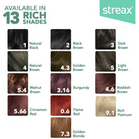 Streax Cr?me Permanent Hair Colour - 4 Natural Brown Hair Color- 140 Ml, 100% Grey Coverage, Ammonia Free Hair Color, Long Lasting,Colourant Tube : 60G,Developer Bottle : 60 Ml,Conditioner : 20G