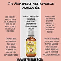 Deve Herbes Pure Marula Oil (Sclerocarya birrea) with Glass Dropper Natural Therapeutic Grade Cold Pressed 10ml