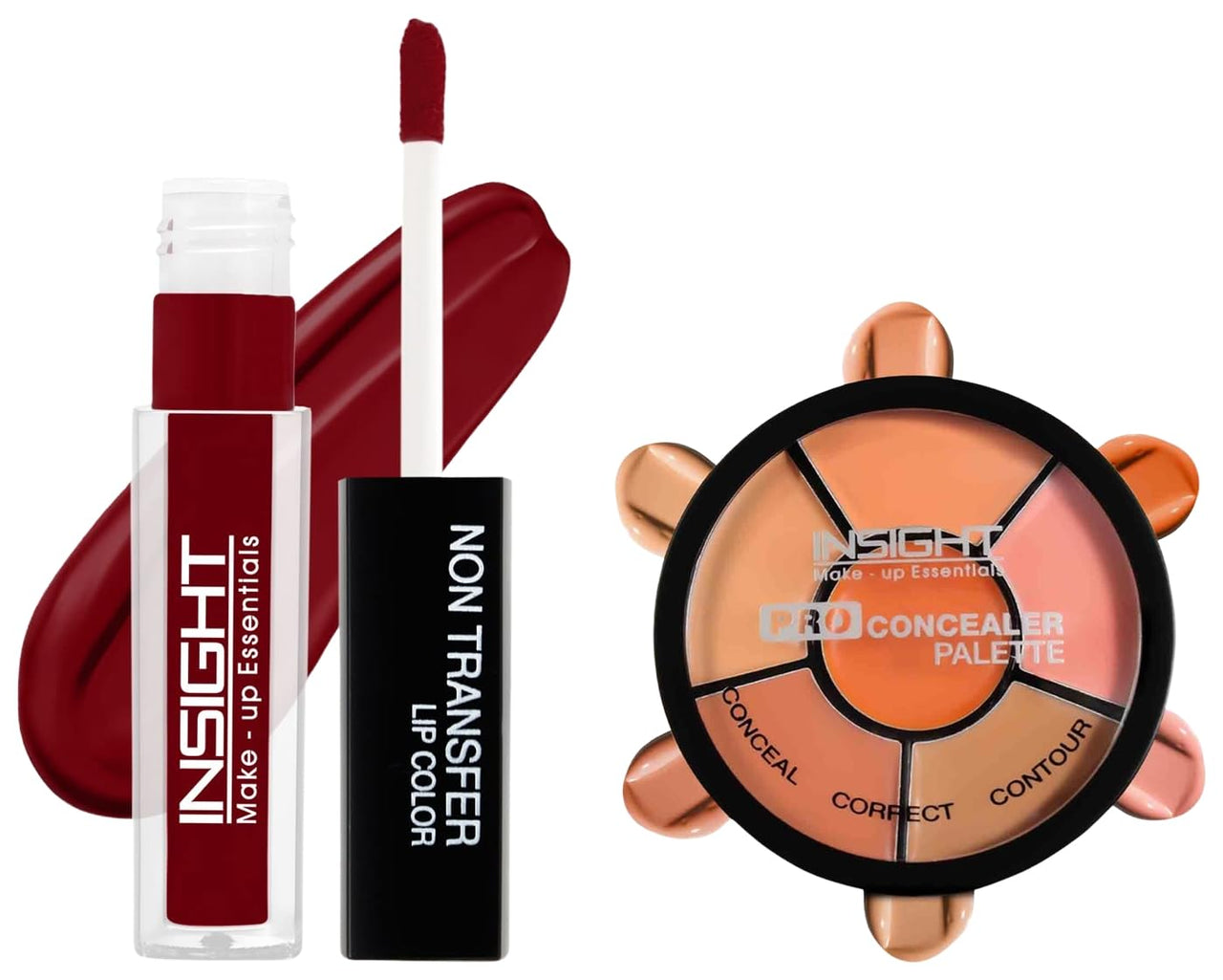 Insight Cosmetics Pro Concealer Palette-ConcealerConceal Correct Contour WaterProof (CR105-Concealer) Non Transfer Lip Color Matte Texture12Hrs Waterproof, 4ml(LG40-03)