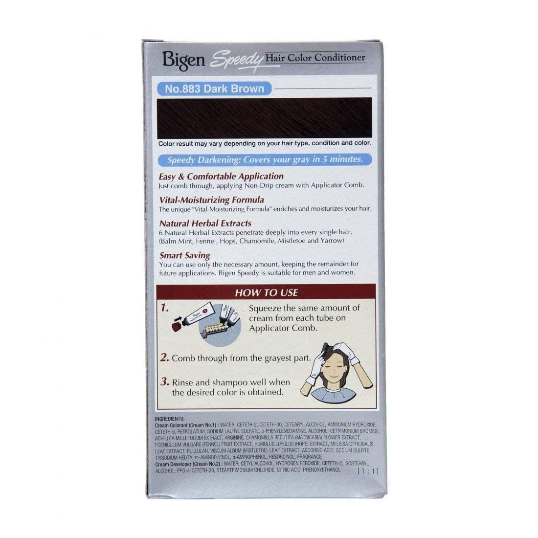 Bigen Speedy Hair Color, 40g+40g - Dark Brown 883