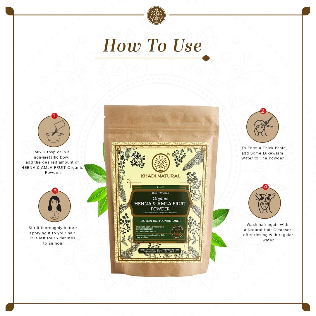 Khadi Natural Organic Amla & Hibiscus Powder Combo | Nourishing Hair Formula for Strength | Provides shine & Natural Color - (200gm x 2)