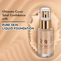 Iba Pure Skin Liquid Foundation - Natural Beige, 30ml | Full Coverage | Long Lasting | Lightweight | Oil Free Dewy Finish | SPF 15 | Halal Certified & Vegan Makeup