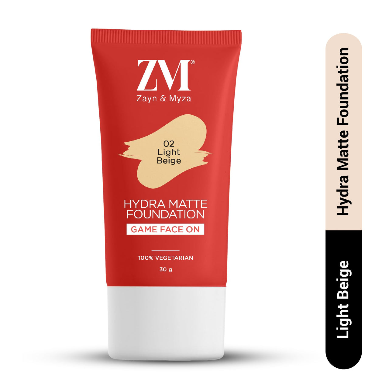 ZM Zayn & Myza Hydra Matte Foundation | Buildable Coverage | Foundation for Face Makeup | Non-clogging, All Skin Types, with Hyaluronic Acid & Niacinamide - (Light Beige, 30 gm)