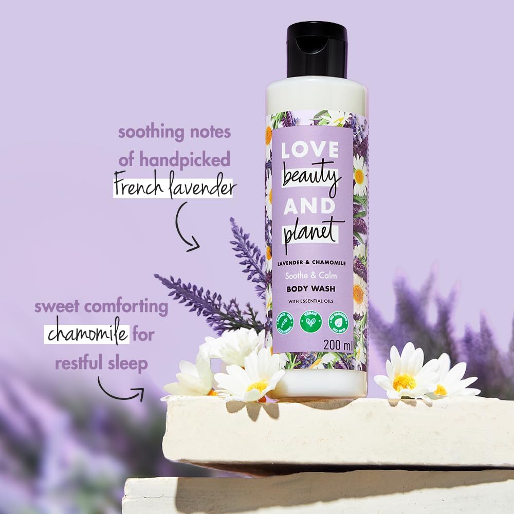Love Beauty & Planet Lavender & Chamomile Bodywash| Natural Shower Gel for Soft,Smooth Skin,200 ml