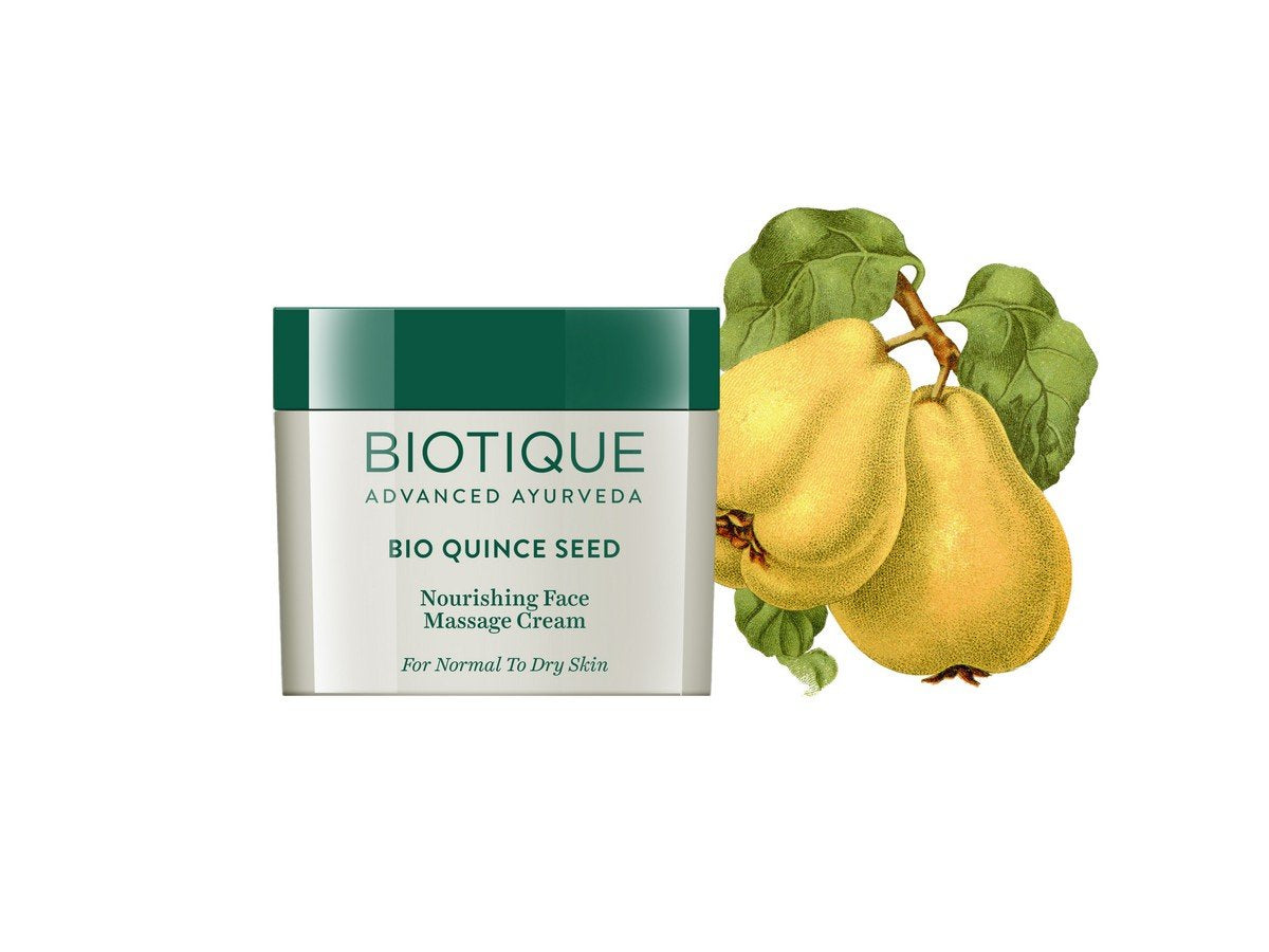 Biotique Bio Herbcolor Conditioning Hair Color, 50g + 110ml - Darkest Brown 3N (Pack of 1) & Biotique Bio Quince Seed Nourishing Face Massage Cream For Normal To Dry Skin, 50G