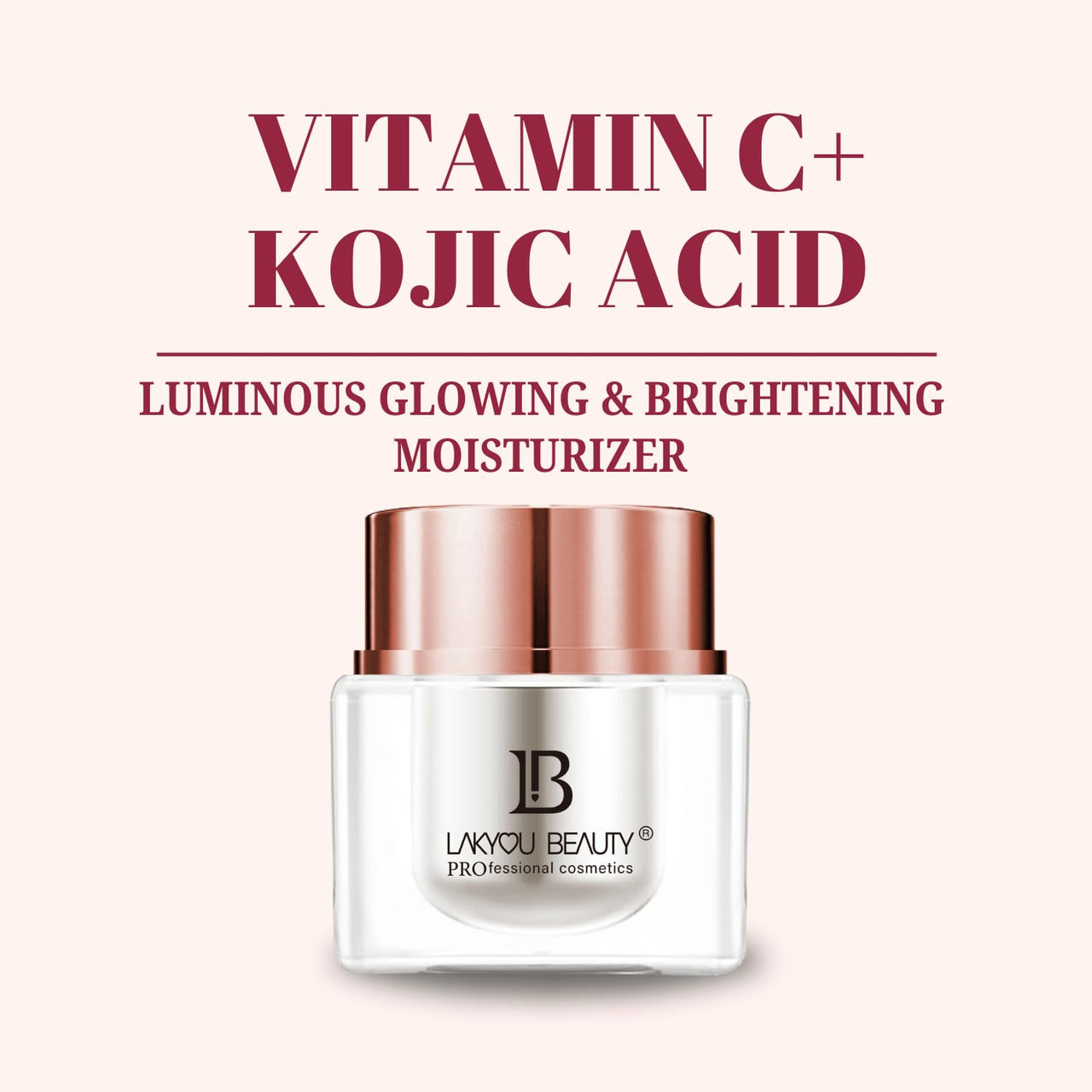 Lakyou Beauty Vitamin C + Kojic Acid Moisturizer - Luminous Glowing & Brightening for All Skin Types, 30ml