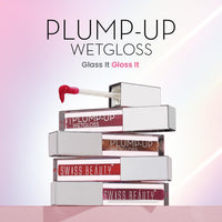 Swiss Beauty Plump-Up Wet Lightweight Lip Gloss With High Shine Glossy Finish For Fuller And Plump Lips | Shade- Spicy Cinnamon, 2Ml|