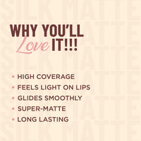 Seven Seas Silk Matte Liquid Lipstick | Long Lasting and Waterproof Liquid Lipstick for Women (Totem Pole, 7ml)