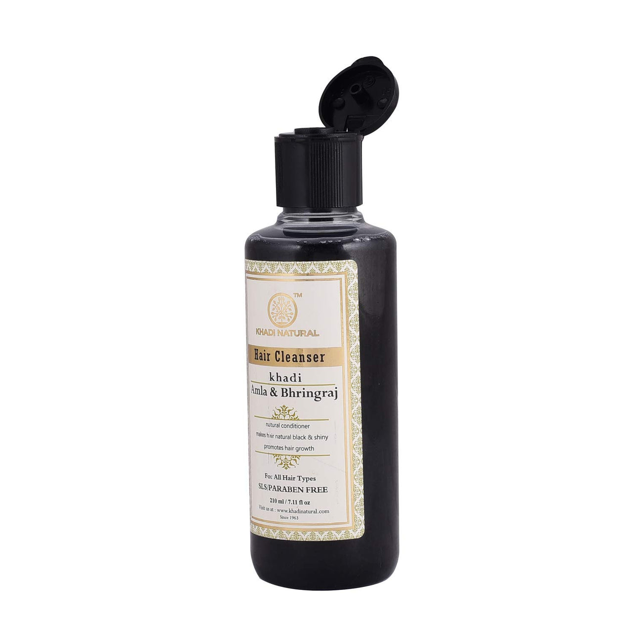 Khadi Natural (TM) Amla and Bhringraj Hair Cleanser(Shampoo), SLS and Paraben Free, 210ml