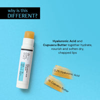 Deconstruct Hyaluronic Acid Lip Balm With 1% Cupuacu Butter | For Fuller lips, Dry Lips, Reduces Flakiness | Protects & Nourishes Dry Chapped Lips | Lip Balm For Women & Men | 4gm