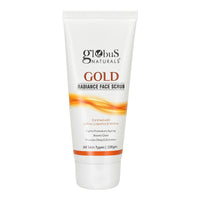 Globus Naturals Gold Radiance Anti Ageing & Brightening Face Scrub Enriched with Saffron, Liquorice & Walnut, 100 gms