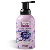 Bryan & Candy Luxury Foaming Body Wash with Pentavitin,Pro Vit B5,Argan Oil,Aloe Vera, Skin Friendly pH 5.5, All Skin Types, 400 Ml (Lavender & Vanilla)