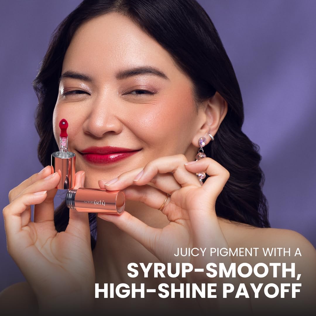 Typsy Beauty Glacier Glow Plumping Lip Tint | High-Shine Glossy Tint with Cooling Metal Tip | Hydrating, Non-Sticky, Long-Lasting | Guava Sorbet | Made in Korea 5.3g