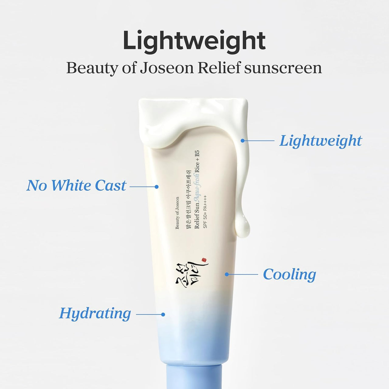 [Beauty of Joseon] Relief Sun Aqua-fresh Rice + B5 Sunscreen SPF 50+ PA++++ (50ml) | Lightweight, No White Cast, Cooling & Hydrating, For All Skin Type
