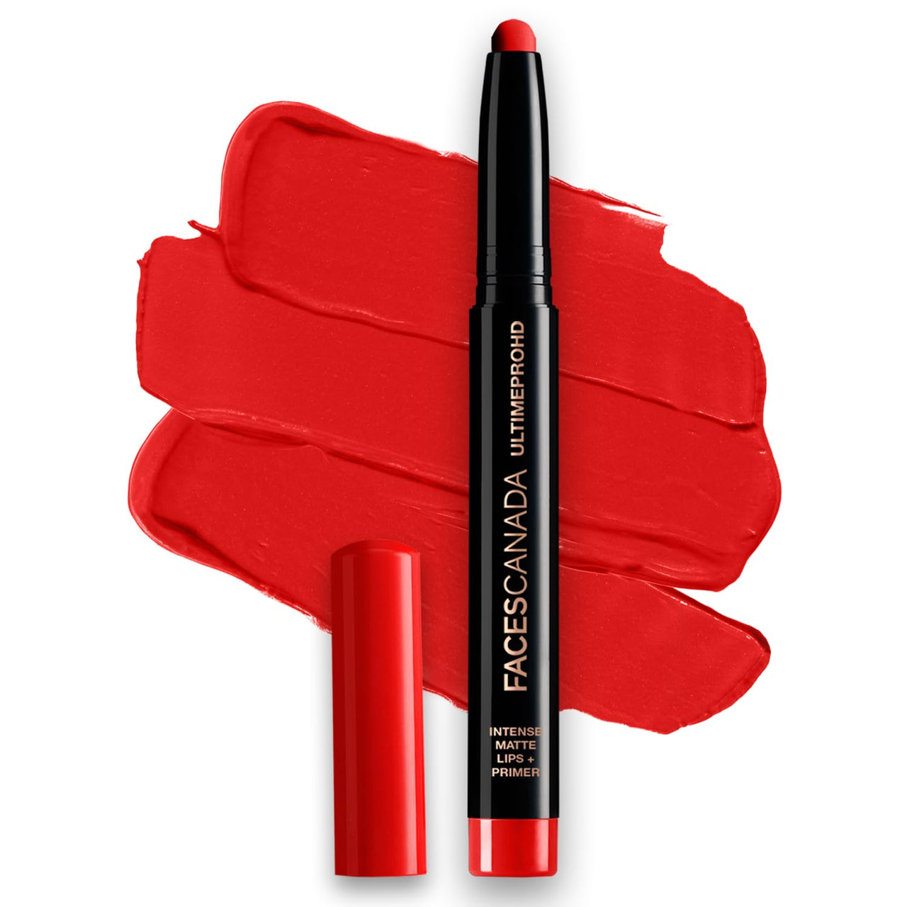 FACESCANADA Ultime Pro Hd Intense Matte Lipstick + Primer - Red Bouquet (Red), 1.4G | 9Hr Long & Faces Canada Comfy Matte Creme Lipstick - Go For It 02, 4.2G | 8Hr Long Stay |
