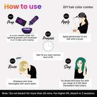2.Oh! Italian- Aqua Marine Hair Color DIY Kit | Semi Permanent Hair Color + Hair Bleach for Hair Color | Hair Highlights for Women & Men | Hair Bleach with Plex & Argan oil| Lightening Kit
