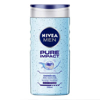 Nivea Men Face Wash, Dark Spot Reduction, 100g & Men Shower Gel, Pure Impact Body Wash, 250ml