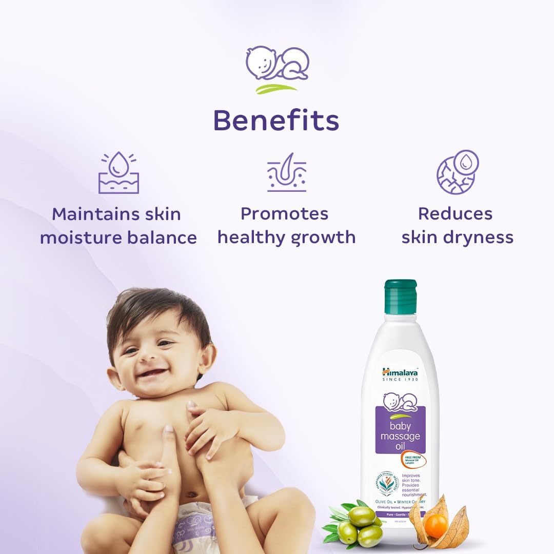 Himalaya Baby Massage Oil for Strong bones & muscles – 100ml | No.1 Doctor Prescribed