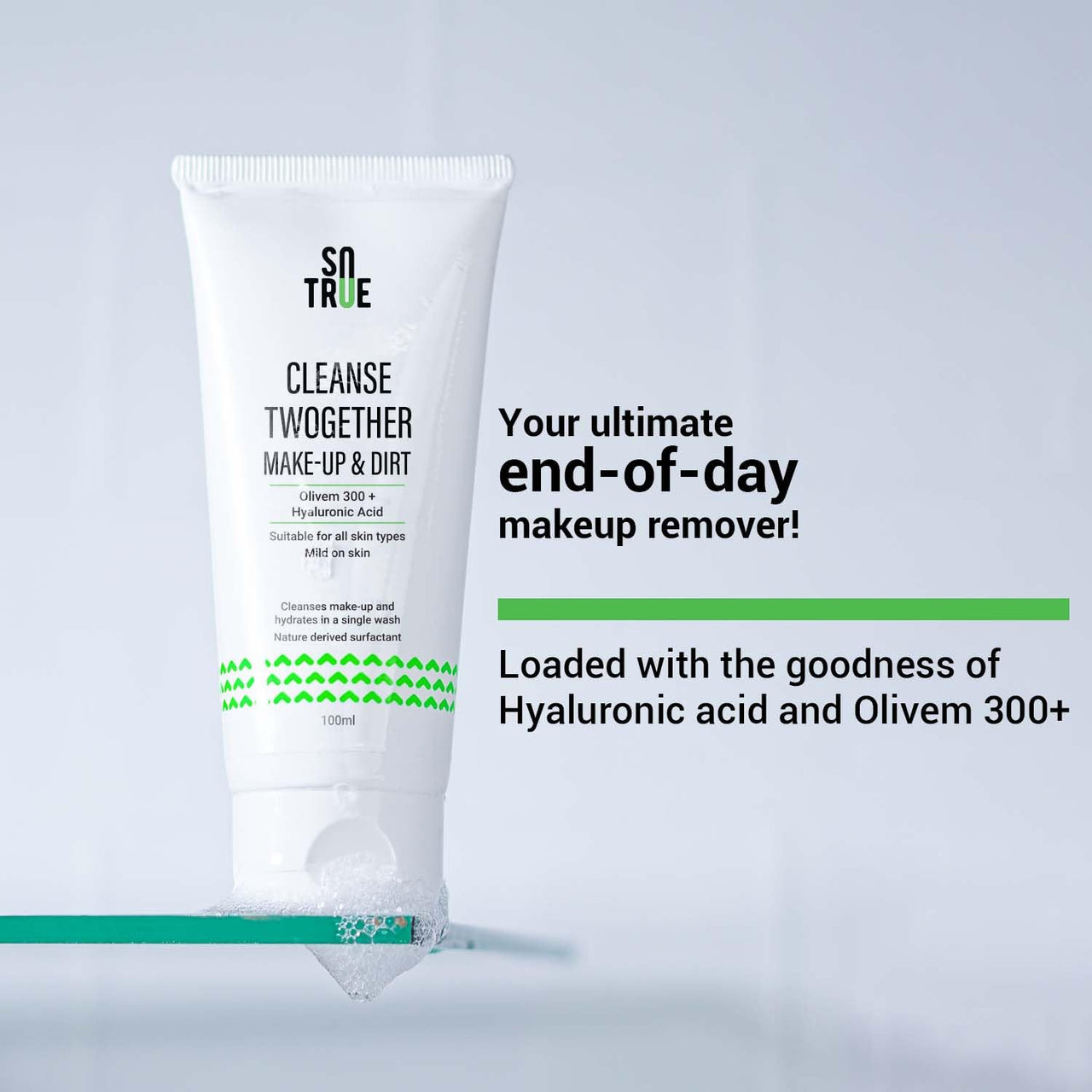 Sotrue Cleanse Twogether Hydrating Face Wash & Makeup Remover, Hyaluronic Acid & Olivem 300+, For All Skin Types, Pore Cleansing with Dirt Magnet Technology, Men & Women,100ml