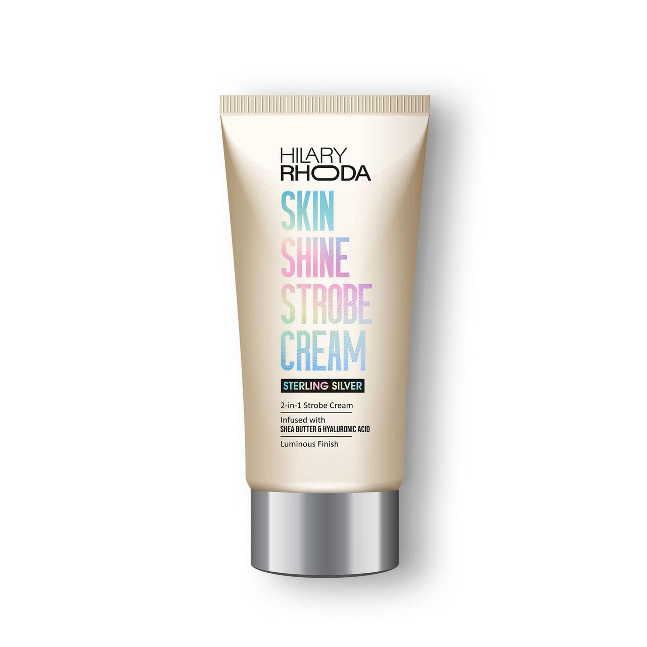 Hilary Rhoda Skin Shine Strobe Cream | 2 in 1 - Highlighter & Moisturiser | Shea Butter & Hyaluronic Acid | Intense Hydration | Weightless formula & Luminous Finish - 25ml (Sterling Silver - Shade 01)