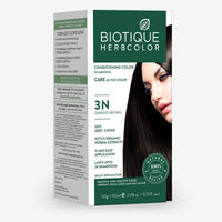 Biotique Bio Herbcolor Conditioning Hair Color, 50g + 110ml - Darkest Brown 3N (Pack of 1) & Biotique Onion Black Seed Hair Mask, Ideal for Hair Fall Control, 175g | Hair Nourishment, Hairfall control