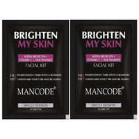 Mancode Brighten My Skin Facial Kit for Men - 2 x 58 G (Pack of 2) | Salon-Like Glowing Skin in 6 Easy Steps | Improves Texture | Instant Glow | Suitable for All Types