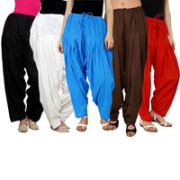 Pistaa's  Women's  Regular Fit Patiala Bottom (Multicolor, Free Size, Pack of 5)