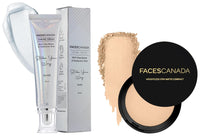 FACESCANADA Strobe Cream - Silver 30Ml And Faces Canada Weightless Stay Matte Finish Compact Powder For All Skin Type- Natural 9 Gm