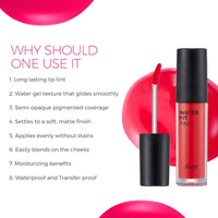 The Face Shop Waterproof and Long Lasting Water Fit Lip Tint, Lip Stain, Crème Finish, 5g - Pink Mate