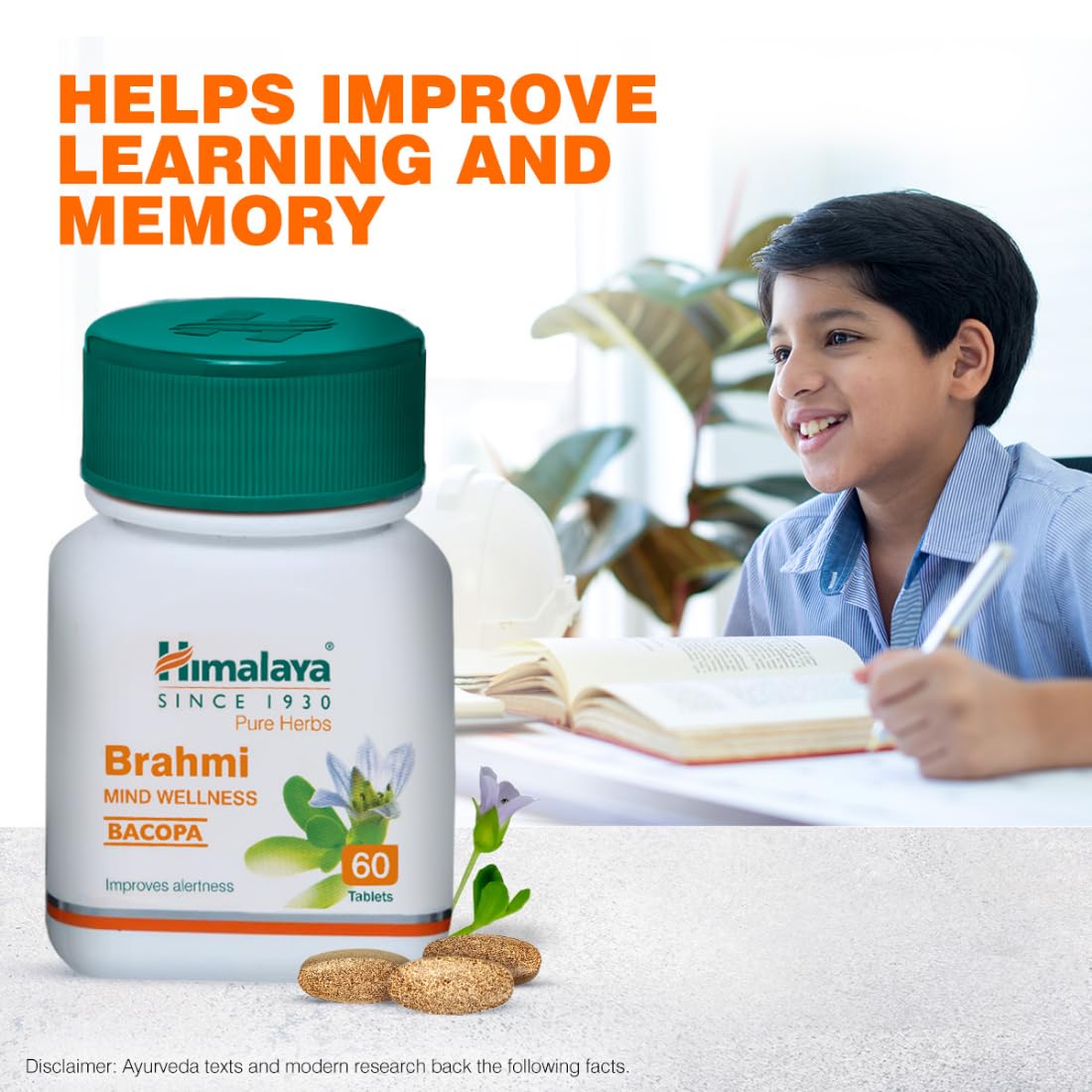 Himalaya Wellness Pure Herbs Brahmi Mind Wellness |Improves Alertness | Pack Of 60 Tablet