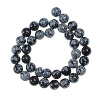 Natural Stone Beads 6mm Snowflake Gemstone Round Loose Beads Crystal Energy Stone Healing Power for Jewelry Making DIY,1 Strand 15