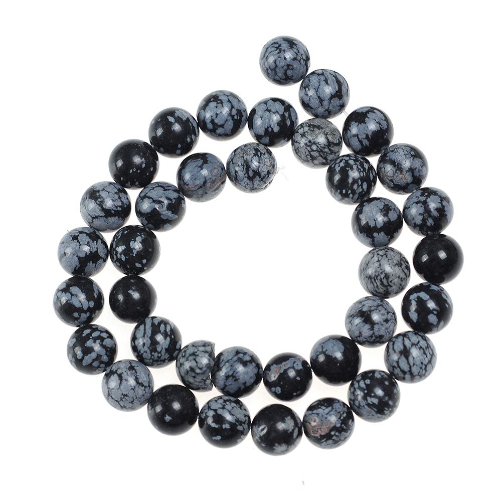Natural Stone Beads 2mm Snowflake Gemstone Round Loose Beads Crystal Energy Stone Healing Power for Jewelry Making DIY,1 Strand 15"