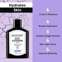 Mancode Luxure Body Lotion For Men 200ml | Easy Absorption | Nourishing Formulation | Hydrating Moisturization | Intense Care | Smooth Texture | Healthier Complexion | Elevates self-care.