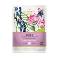 LuxaDerme Detox Bio Cellulose Sheet Mask | Detoxifies & Firms Skin | Anti-Pollution | All skin types | 100% Fermented Coconut Jelly (Pack of 1)