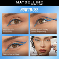 Maybelline New York Tattoo Play Blue Liquid Eyeliner - Switch, Upto 48 Hours Bold Color, Water-proof Eyeliner & Smudge-proof. Maybelline High-impact Color Liner, Vegan Formula | 2.1ml