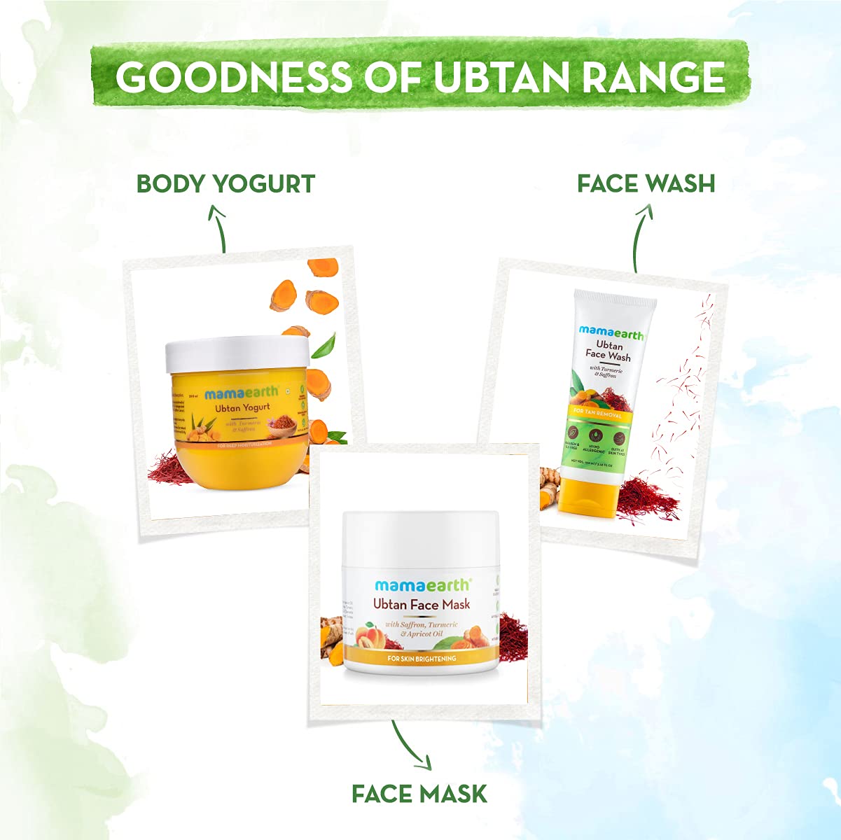 Mamaearth Ubtan Face Serum for glowing skin with Turmeric & Saffron for Skin Brightening 30 ml Bo